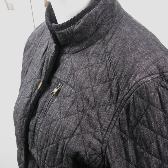 Lauren Ralph Lauren Black Matte Zip/Snap Quilted Jacket Size Large - Picture 6 of 8